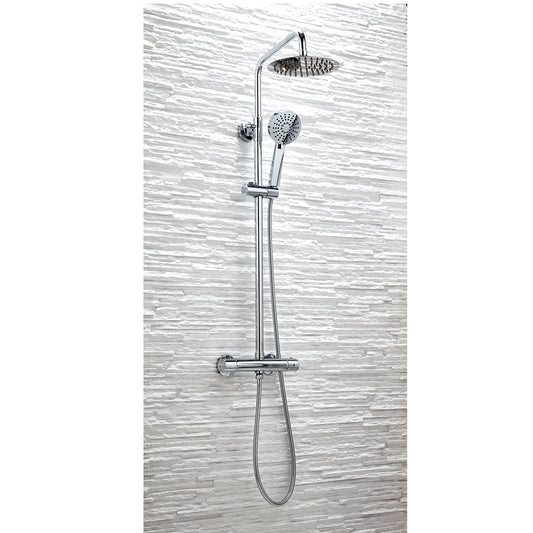 Scudo Serena Round Rigid Riser Shower Set - Chrome