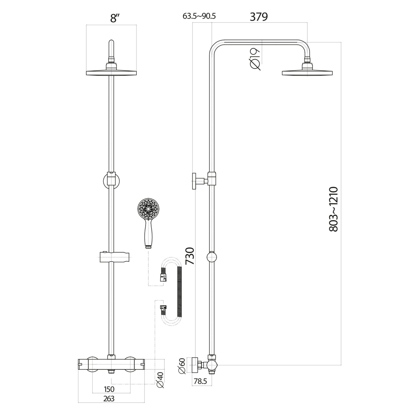 Scudo Serena Round Shower Set Inc Easykit