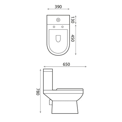 Scudo Spa 385mm x 364mm x 152mm Close Couple Cistern Inc WRAS Fittings - White