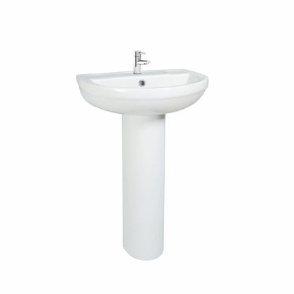 Scudo Spa 500mm x 420mm Pedestal Basin - White