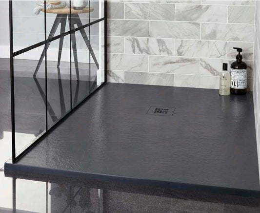 Kartell Stone Effect Rectangle Shower Tray - Graphite