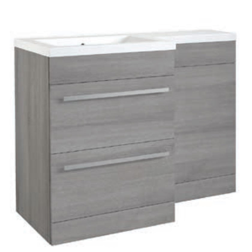 Kartell Matrix 1100mm 2 Drawer L-Shaped Furniture Pack with Cistern