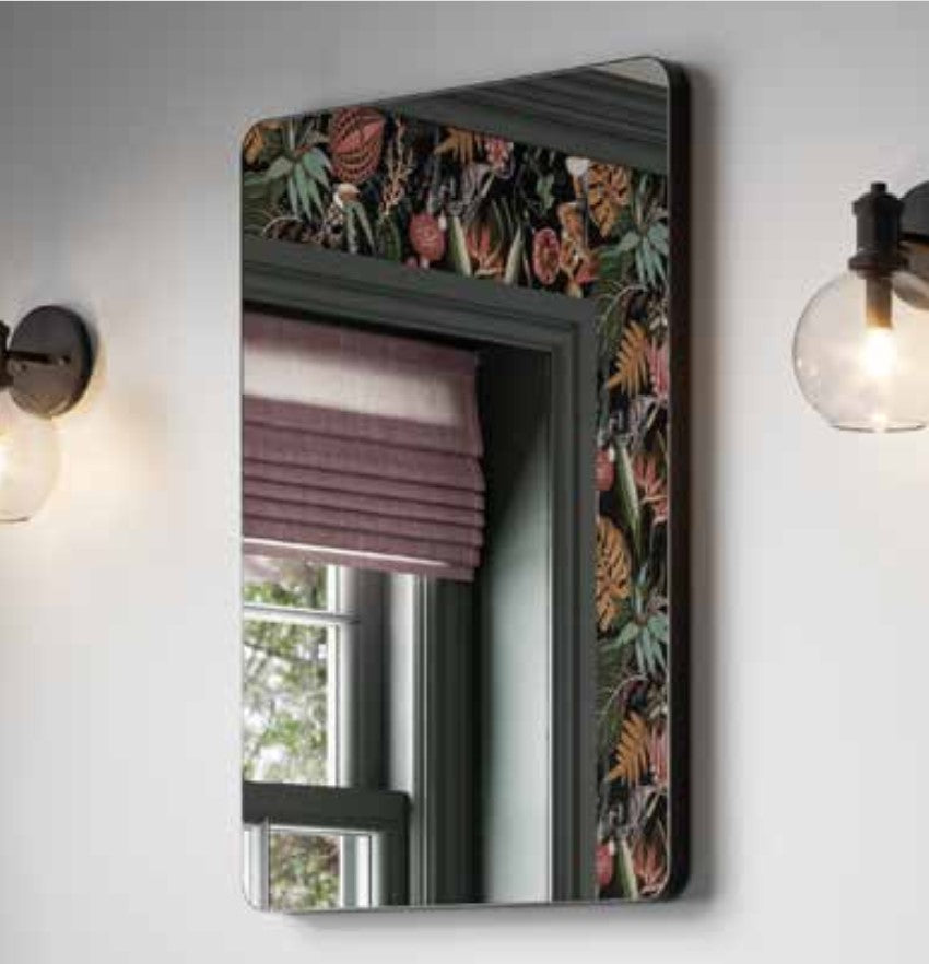 HiB Trim Curved Rectangle Bathroom Mirror