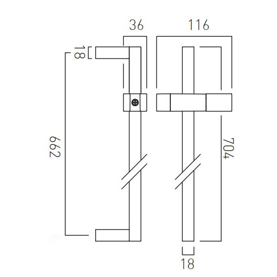 Vado Tablet Altitude Square- 2 outlet thermostatic shower Set with slide rail shower