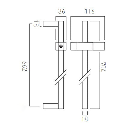 Vado Tablet Altitude Square- 2 outlet thermostatic shower Set with slide rail shower