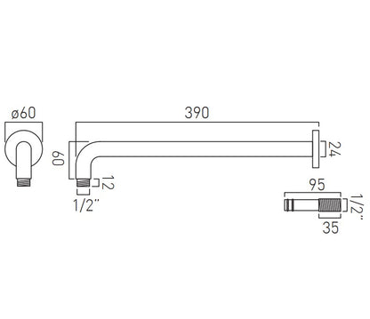 Vado Tablet Altitude - 2 Outlet Thermostatic Shower Set