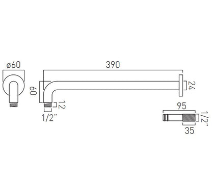 Vado Tablet Altitude - 3 Outlet Thermostatic Shower Set