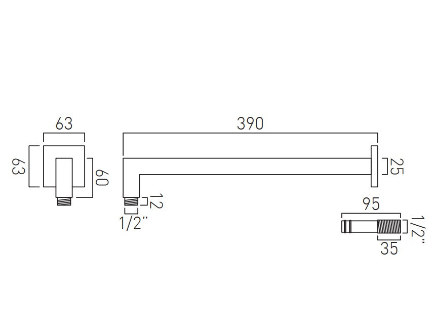 Vado Tablet Notion - 2 Outlet Thermostatic Shower Set