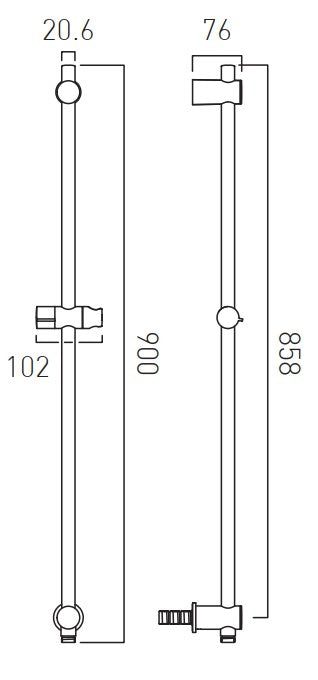 Vado Tablet Altitude Round- 2 outlet thermostatic shower Set with slide rail shower