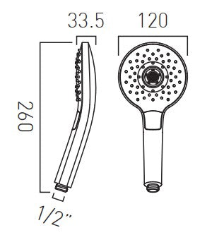 Vado Tablet Altitude Round- 2 outlet thermostatic shower Set with slide rail shower