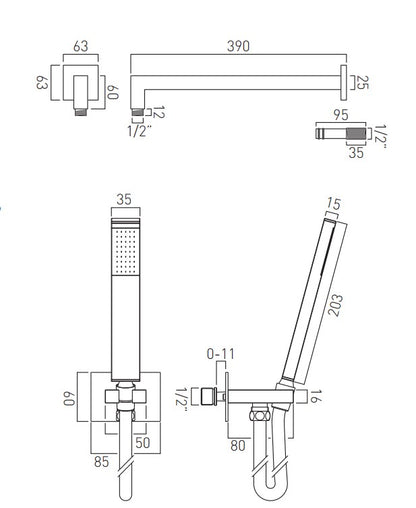 Vado Tablet Notion - 2 Outlet Thermostatic Shower Set