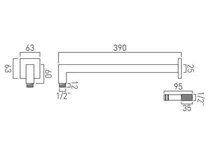 Vado Tablet Notion - 3 Outlet Thermostatic Shower Set