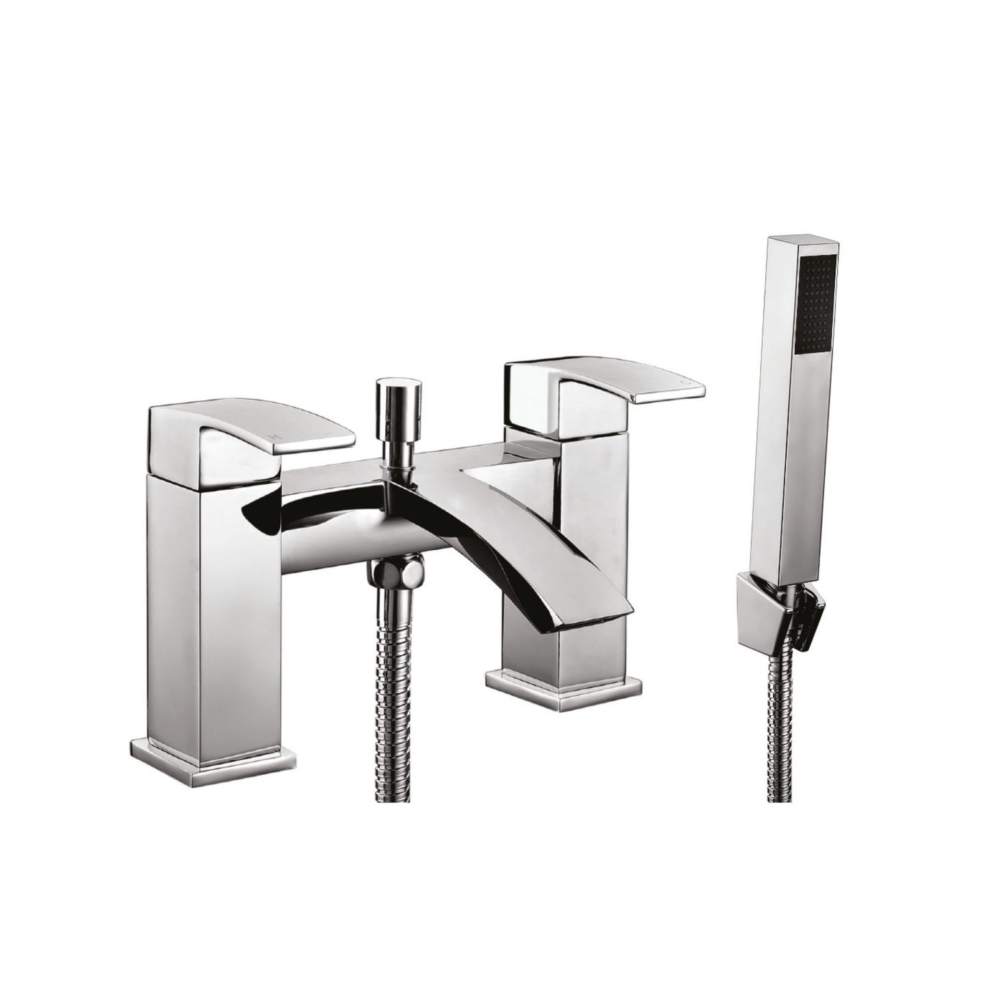 Scudo Descent 2 Tap Hole Deck Mounted Bath Shower Mixer - Chrome