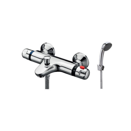 Scudo Tidy 2 Tap Hole Wall Mounted Thermostatic Shower Mixer - Chrome