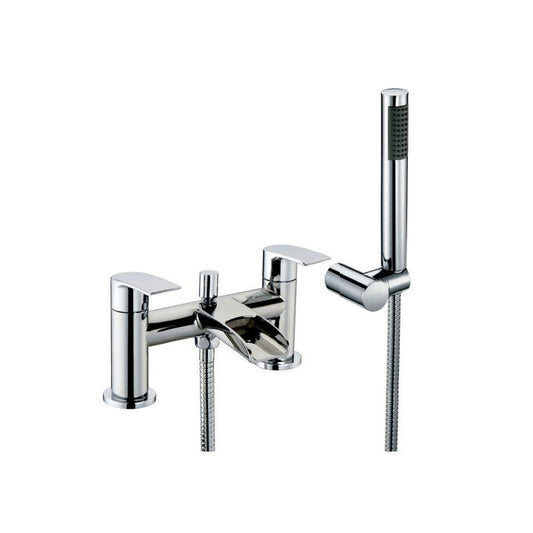 Scudo Monument 2 Tap Hole Deck Mounted Bath Shower Mixer - Chrome