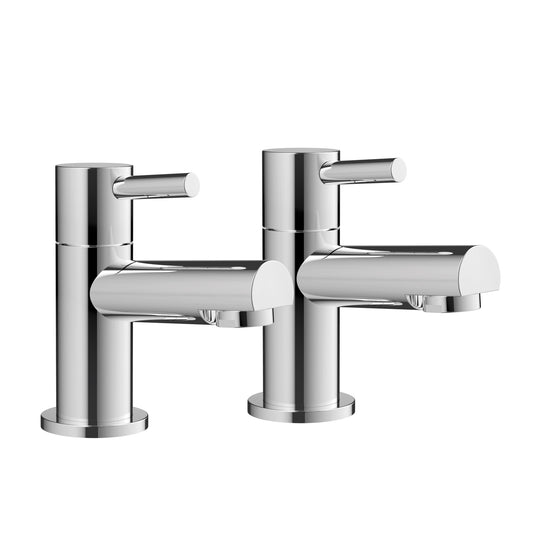 Scudo Premier 2 Tap Hole Deck Mounted Bath Bib Taps - Chrome