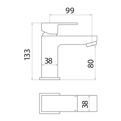 Scudo Lanza Mono Deck Mounted Basin Tap w/ Waste - Chrome