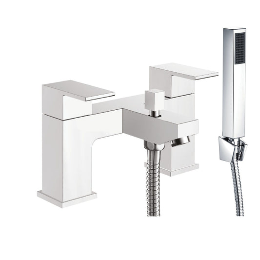 Scudo Lanza 2 Tap Hole Deck Mounted Bath Shower Mixer - Chrome