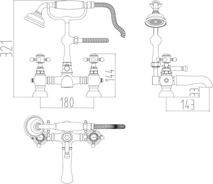 Harrogate Bath Shower Mixer with Cradle