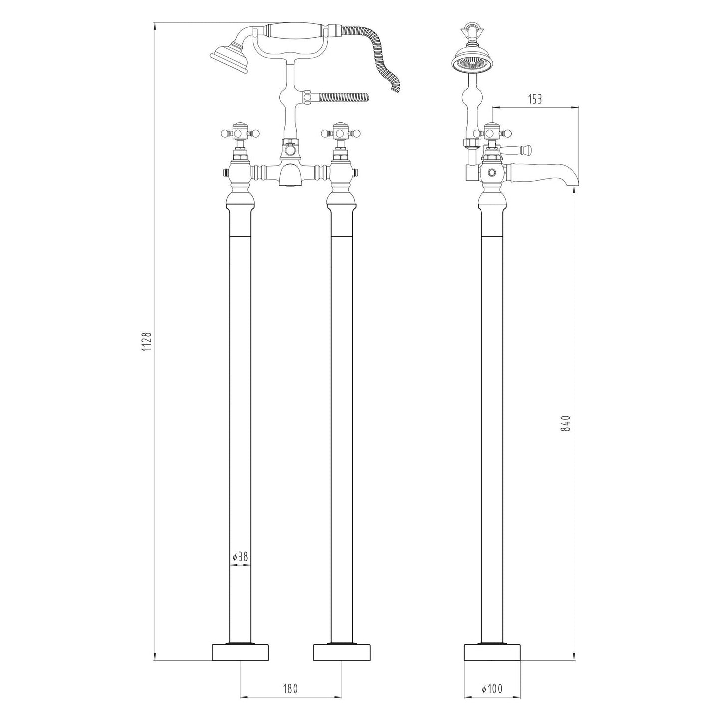 Harrogate Freestanding Bath Shower Mixer