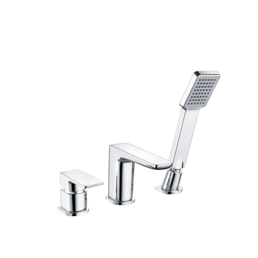 Scudo Muro 3 Tap Hole Deck Mounted Multi Hole Bath Filler - Chrome