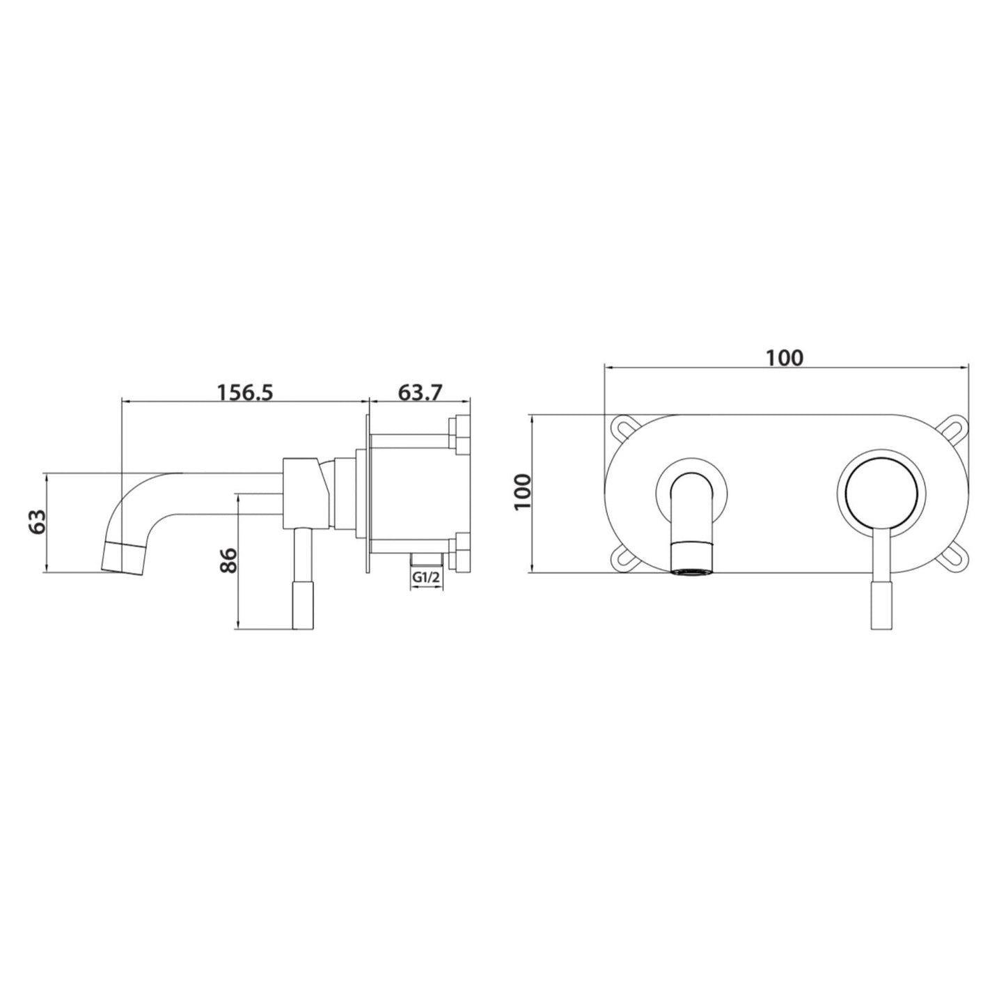 Scudo Premier  Wall Mounted Basin Tap