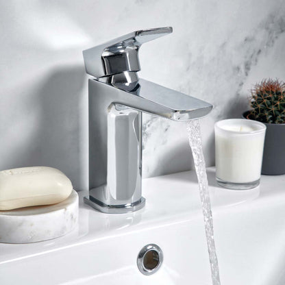 Scudo Muro  Mini Mono Deck Mounted Basin Tap w/ Waste - Chrome