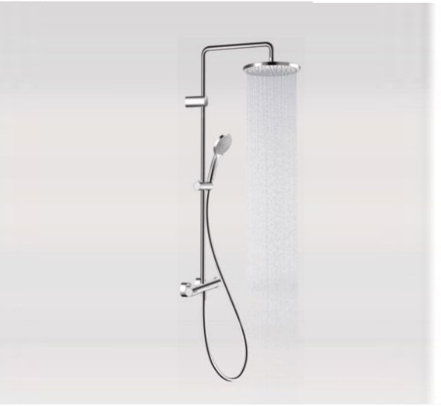 Duravit Thermostatic Bar Shower Kit with Fixed Shower Head & Handset - Chrome