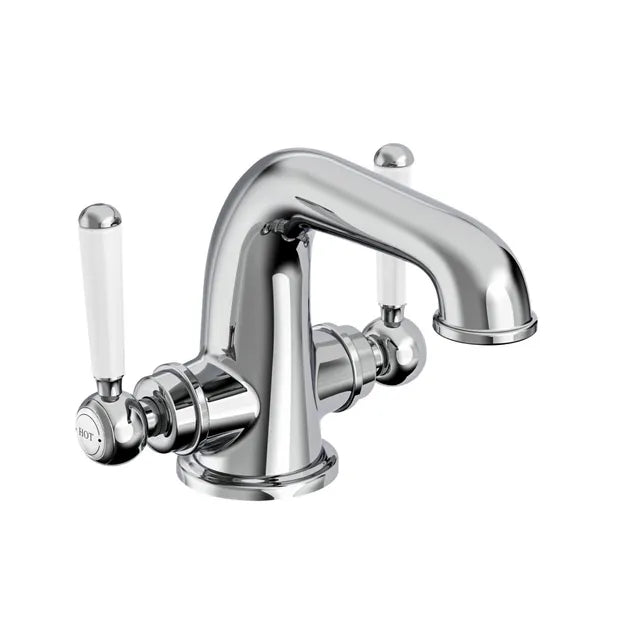 Tavistock Lansdown Twin Handle Basin Mixer With Click Waste