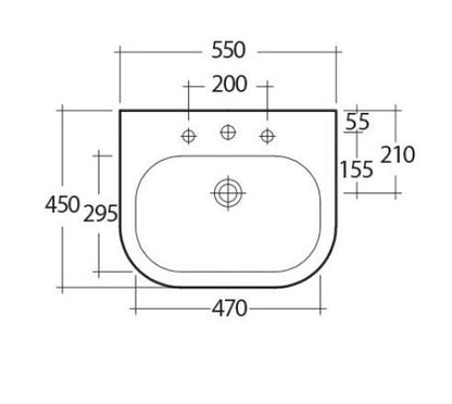 RAK-Tonique Wash Basin 550mm 1TH