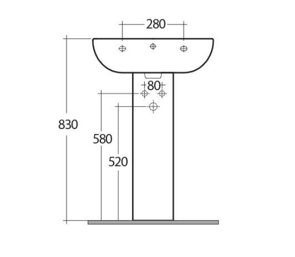 RAK-Tonique Wash Basin 550mm 1TH