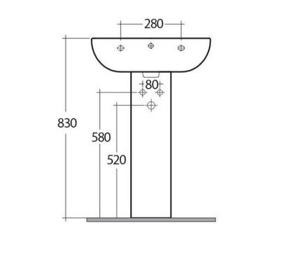 RAK-Tonique Wash Basin 550mm 1TH