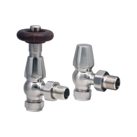 Scudo Satin Nickel Radiator Valve (Pair)