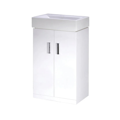 Nuie Mayford 450mm Floorstanding Cabinet & Basin - Gloss White