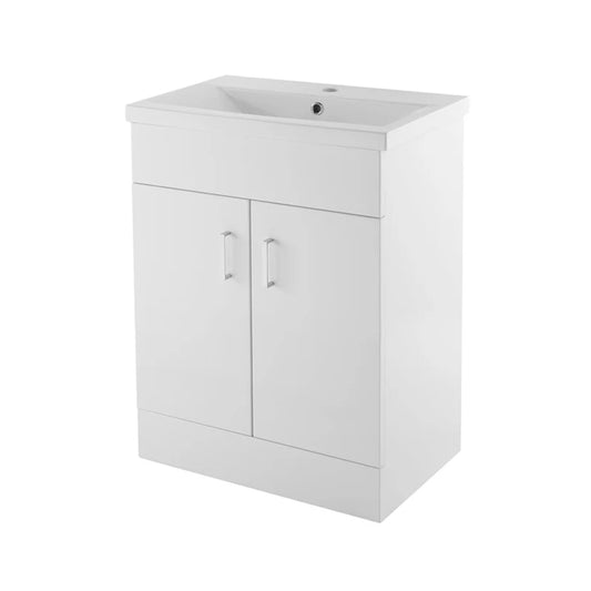 Nuie Eden Floorstanding 2 Door Cabinet and Basin - White