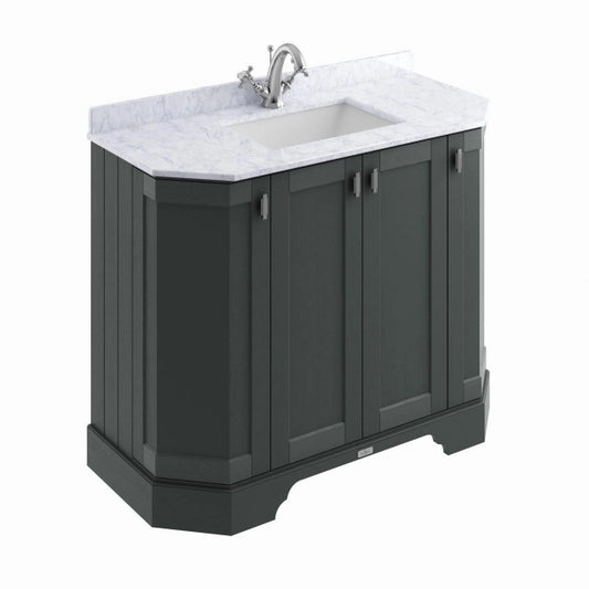 Bayswater Victrion 1000mm Angled 4-Door Basin Unit - Dark Lead