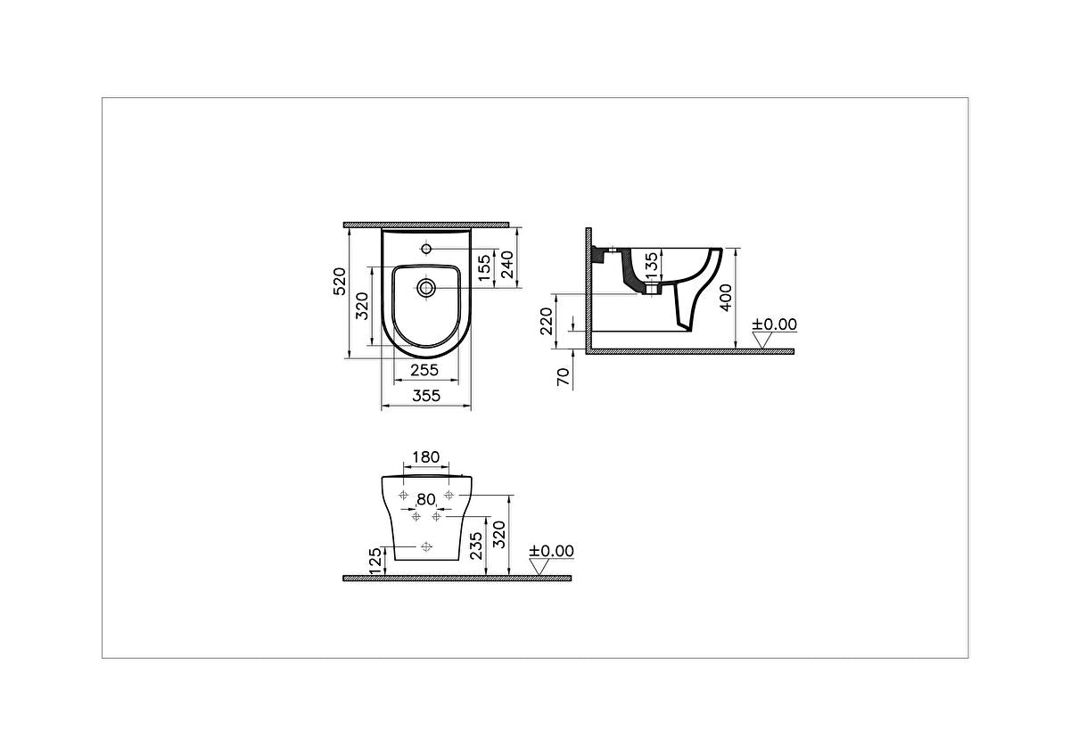 Vitra Zentrum Wall Hung Bidet