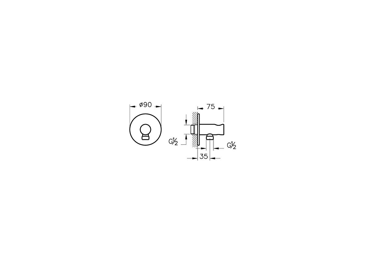 Vitra Round Handshower Outlet & Holder