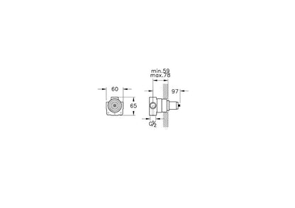 Vitra 3 Way Diverter, Built-In Part