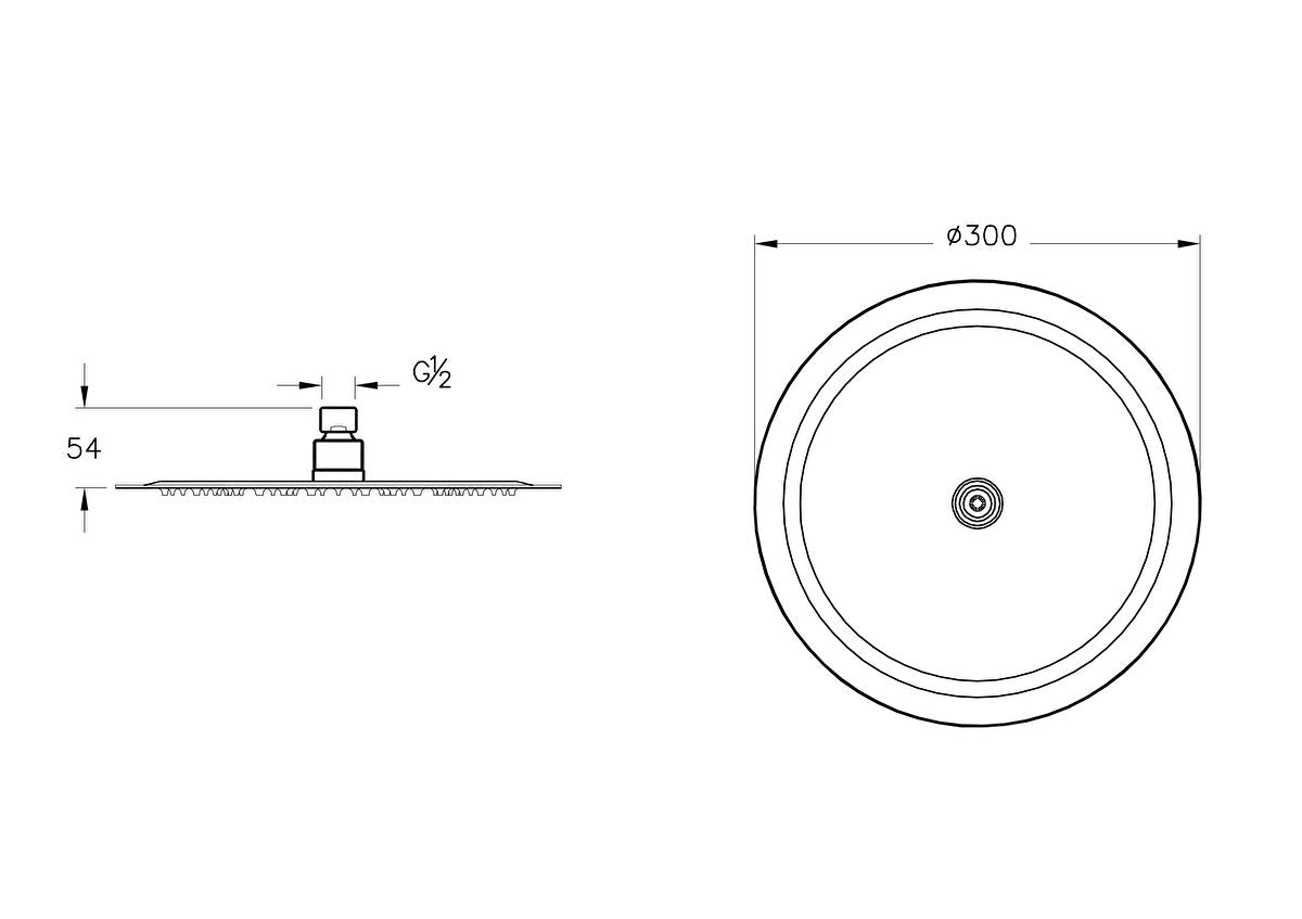 Vitra Lite LC 300mm Showerhead