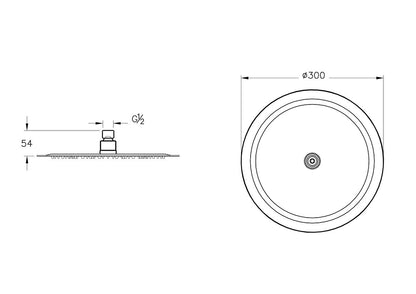 Vitra Lite LC 300mm Showerhead