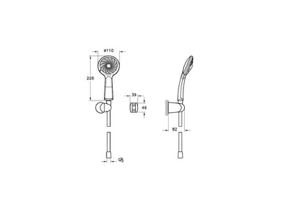 Vitra Samba 3F Handshower Without Slide Rail, Chrome