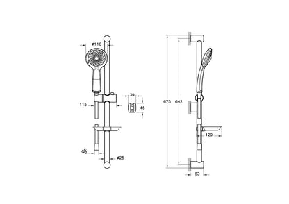 Vitra Samba 3F Handshower With Slide Rail