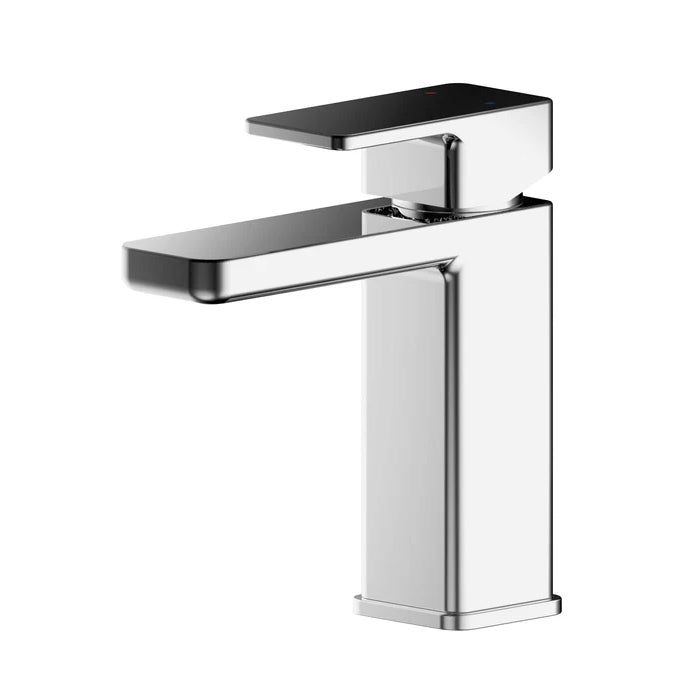 Nuie Windon Square Mini Mono Basin Mixer With Push Button Waste