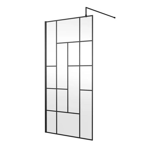 Hudson Reed Wall Fixed Abstract Framed Wetroom Screens