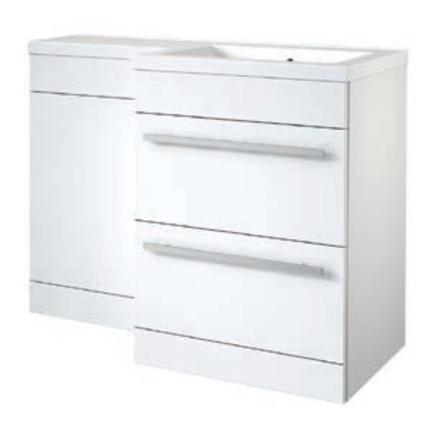 Kartell Matrix 1100mm 2 Drawer L-Shaped Furniture Pack with Cistern