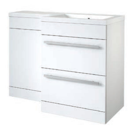 Kartell Matrix 1100mm 2 Drawer L-Shaped Furniture Pack with Cistern