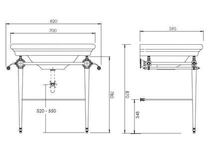 Imperial Regent 700mm Basin and Hampton Stand