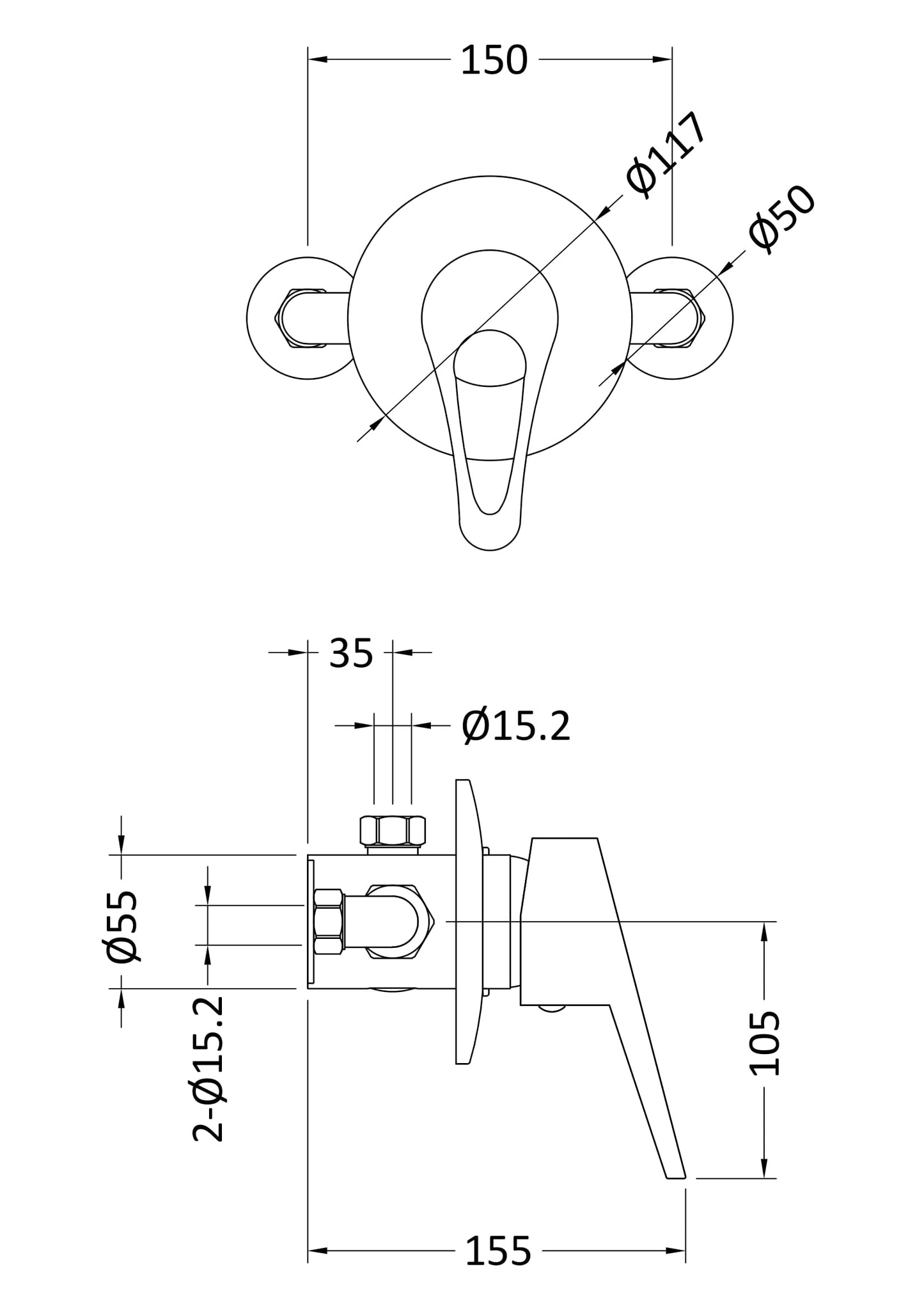 Nuie Manual Concealed or Exposed Valve