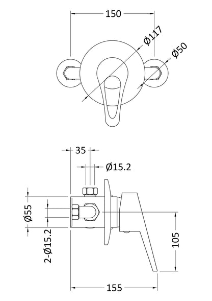 Nuie Manual Concealed or Exposed Valve